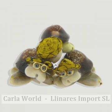 Tortues caput 3 cavaliers avec chapeau et lunettes. 6cm