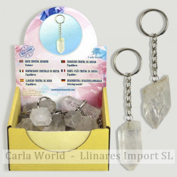 QUARTZ CRYSTAL TIPS. Mineral key ring