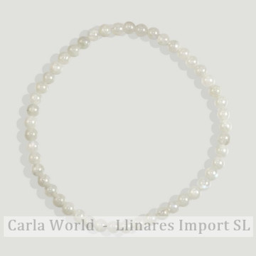 PIEDRA LUNA. Pulsera elastica. Bola 4mm