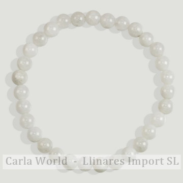 PIEDRA LUNA. Pulsera elastica. Bola 6mm