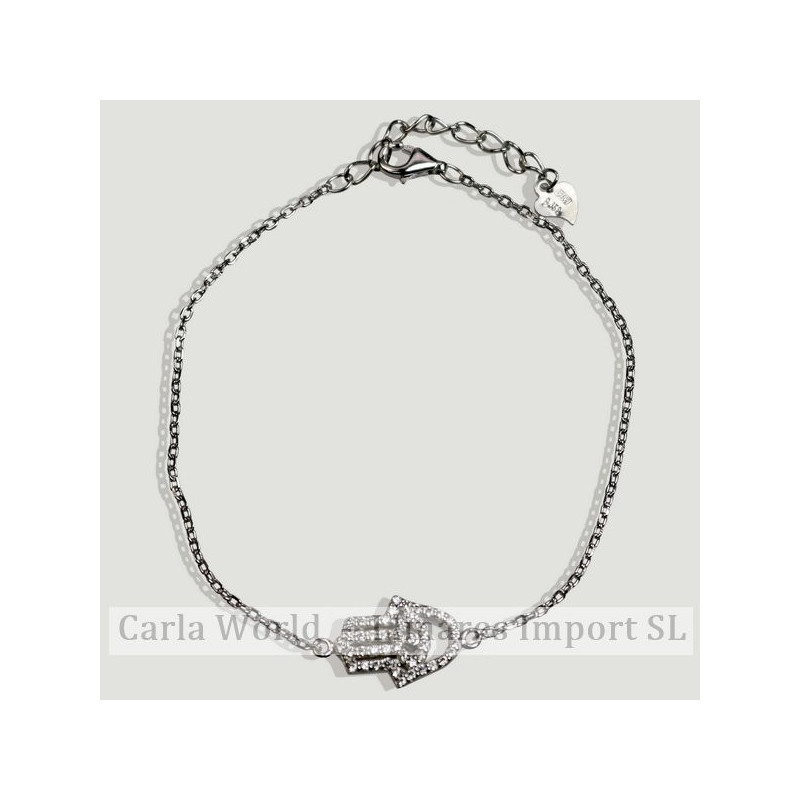 FÁTIMA HAND Bracelet silver chain and zirconia FÁTIMA HAND Bracelet silver chain and zirconia