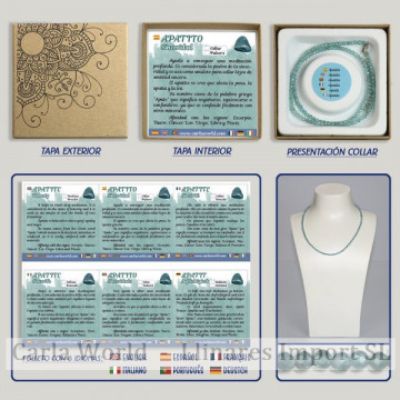 APATITO. Colar de bola facetado 2mm em caixa