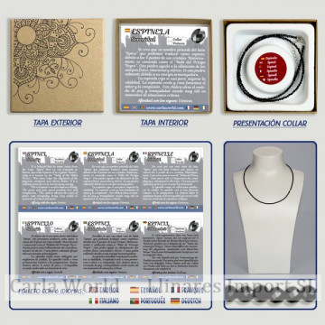 ESPINEL. Colar de bola facetado 2mm em caixa