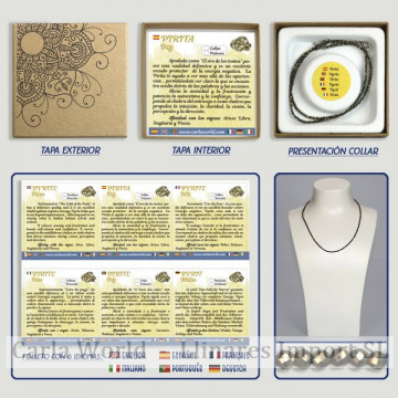 PIRITE. Colar de bola facetado 2mm em caixa