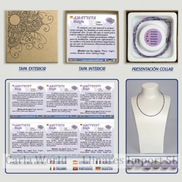 AMETISTA. Colar de bola facetado 2mm em caixa