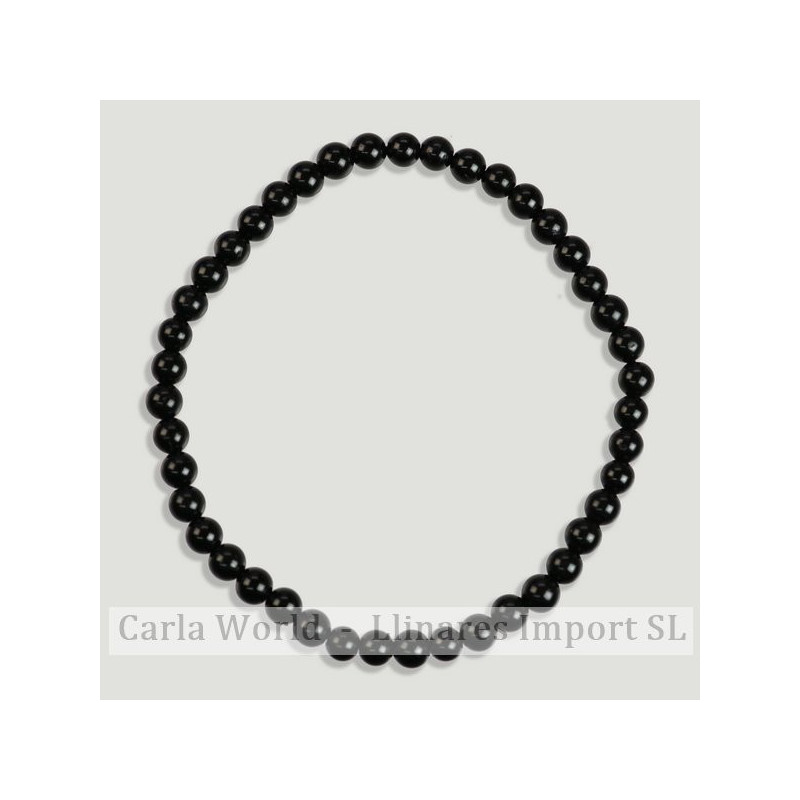 TURMALINA NEGRA. Pulsera mineral bola. 4mm. TURMALINA NEGRA. Pulsera mineral bola. 4mm.