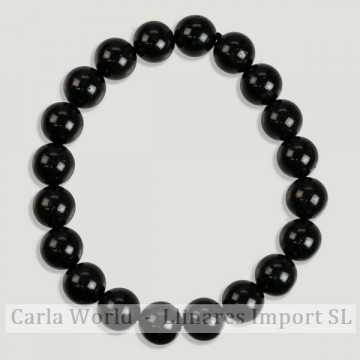 BLACK TOURMALINE. Mineral bracelet. 10mm.