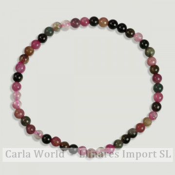 BICOLOR TOURMALINE. Mineral bracelet. 4mm.
