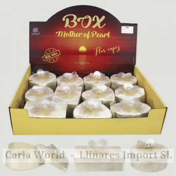 BOX Mother of Pearl. Caja capiz surtidos. 9cm aproximados