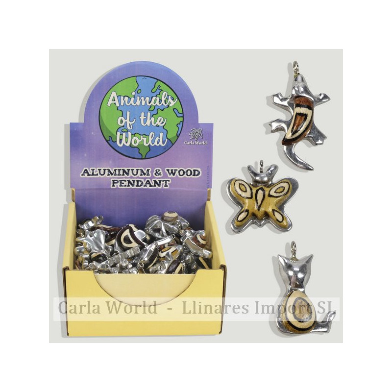ANIMALS of the WORLD. Colgante aluminio con madera. Modelo animales ANIMALS of the WORLD. Colgante aluminio con madera. Modelo animales