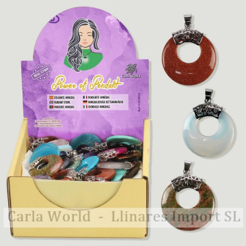 POWER OF PENDANT. Colgante donut. Minerales surtidos