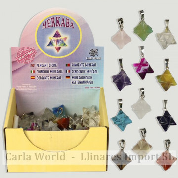 MERKABA. Colgante silverplated minerales surtidos