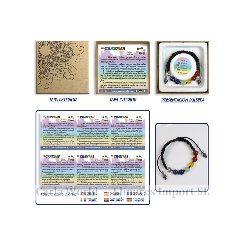 Chakra. Pulsera macramé8mm. Caja de REGALO Chakra. Pulsera macramé8mm. Caja de REGALO