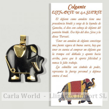 Elefante Onix. Colgante dorado