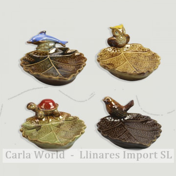 Ceramic animal leaf. Assorted models 11x14x6,5cm