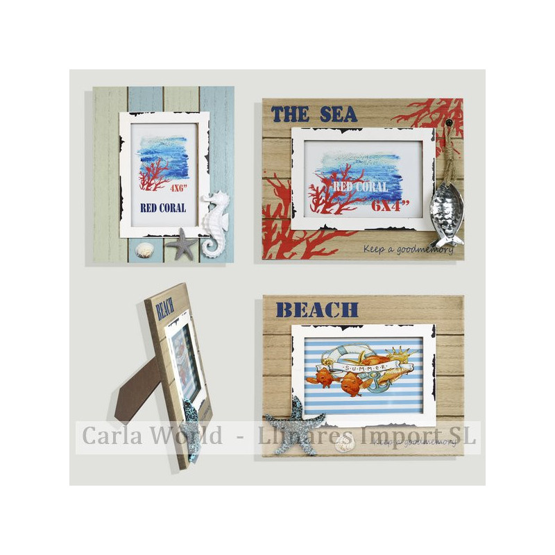 Brown and blue nautical photo frame. 19x24cm (Photo: 9x14cm) Brown and blue nautical photo frame. 19x24cm (Photo: 9x14cm)