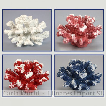 Coral resin. Assorted colours. 13x12x9cm approx.