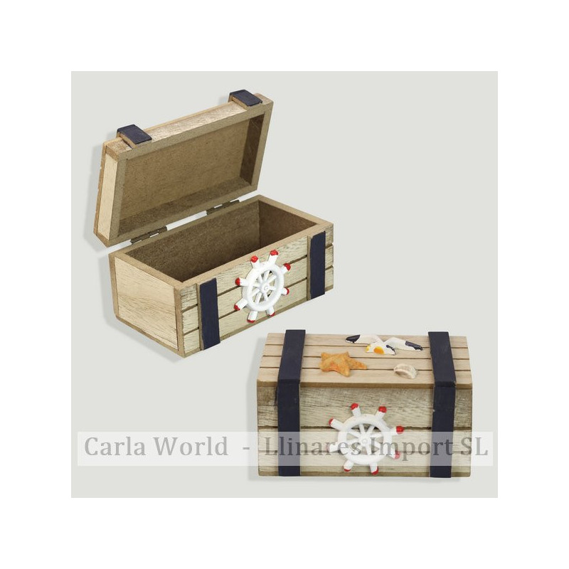 Caja madera náutico. Marrón y azul. 11x6x5,5cm Caja madera náutico. Marrón y azul. 11x6x5,5cm