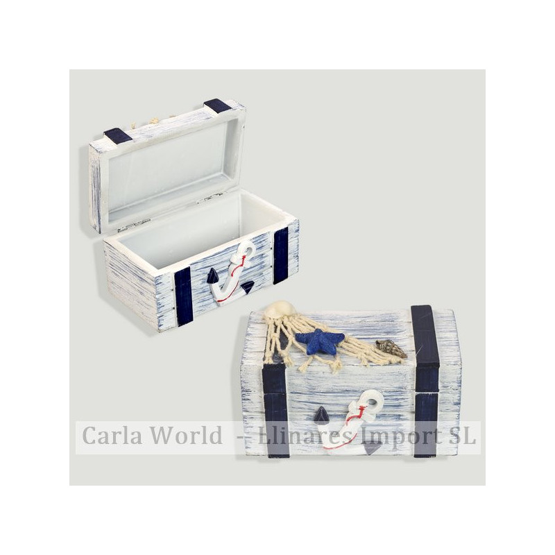 Caja madera náutico. Azul difuminado. 11x6x5,5cm Caja madera náutico. Azul difuminado. 11x6x5,5cm