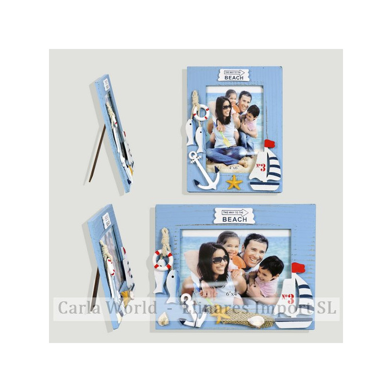 Photo frame. BEACH. Vertical and Horizontal Blue 15x19cm (Photo: 9x14cm) Photo frame. BEACH. Vertical and Horizontal Blue 15x19cm (Photo: 9x14cm)