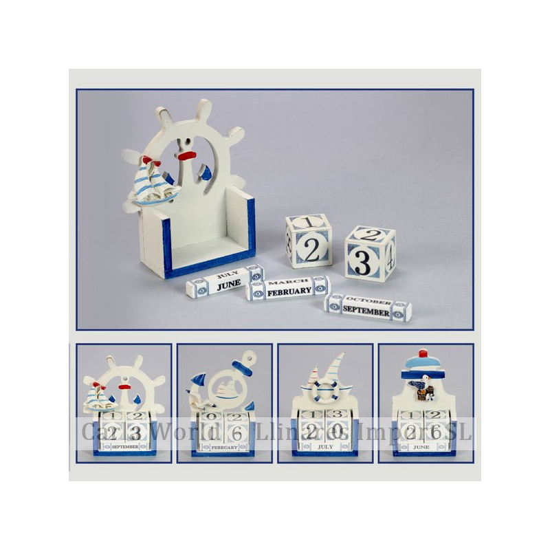 Calendrier nautique en bois. Assortis. 7x11,5cm Calendrier nautique en bois. Assortis. 7x11,5cm