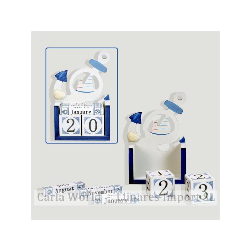Nautical wood calendar. 9,5x15cm Nautical wood calendar. 9,5x15cm