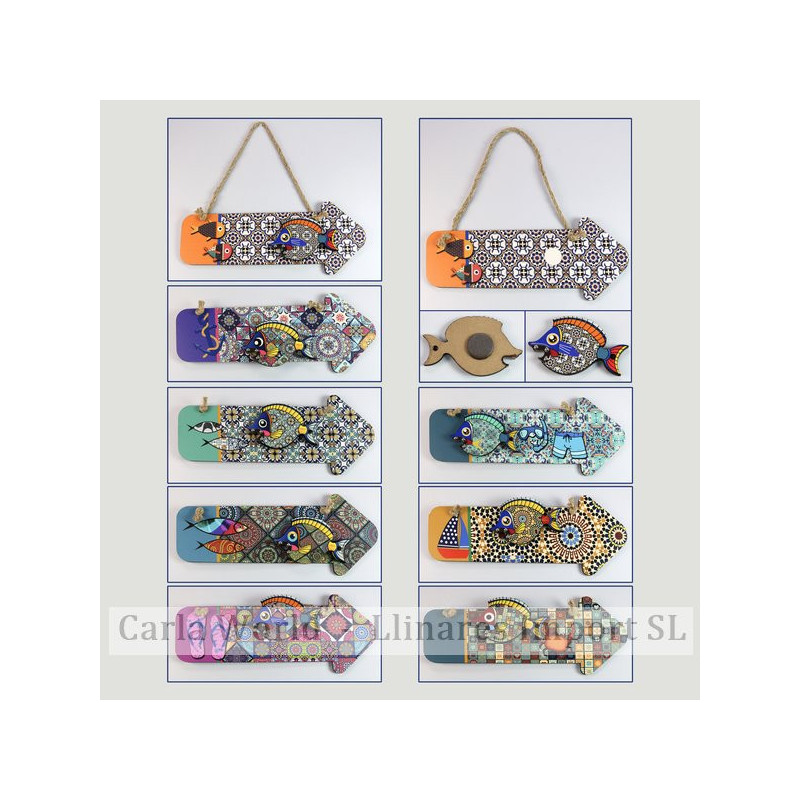Wooden panel. ARROW. Fish opener-magnet. Assorted. 30x12cm Wooden panel. ARROW. Fish opener-magnet. Assorted. 30x12cm