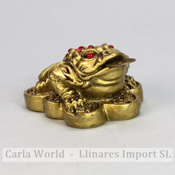 Golden resin moon toad. Beads. 6cm