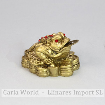 Golden resin moon toad. Beads. 7x5cm