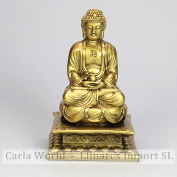 Golden resin Buddha. Spiritual throne. 13cm