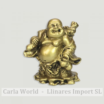 Golden resin Buddha. Smiling bowl. 9cm