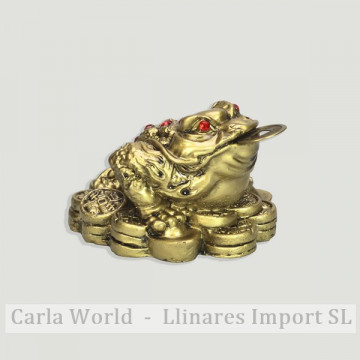Golden resin moon toad. Beads. 8x5cm