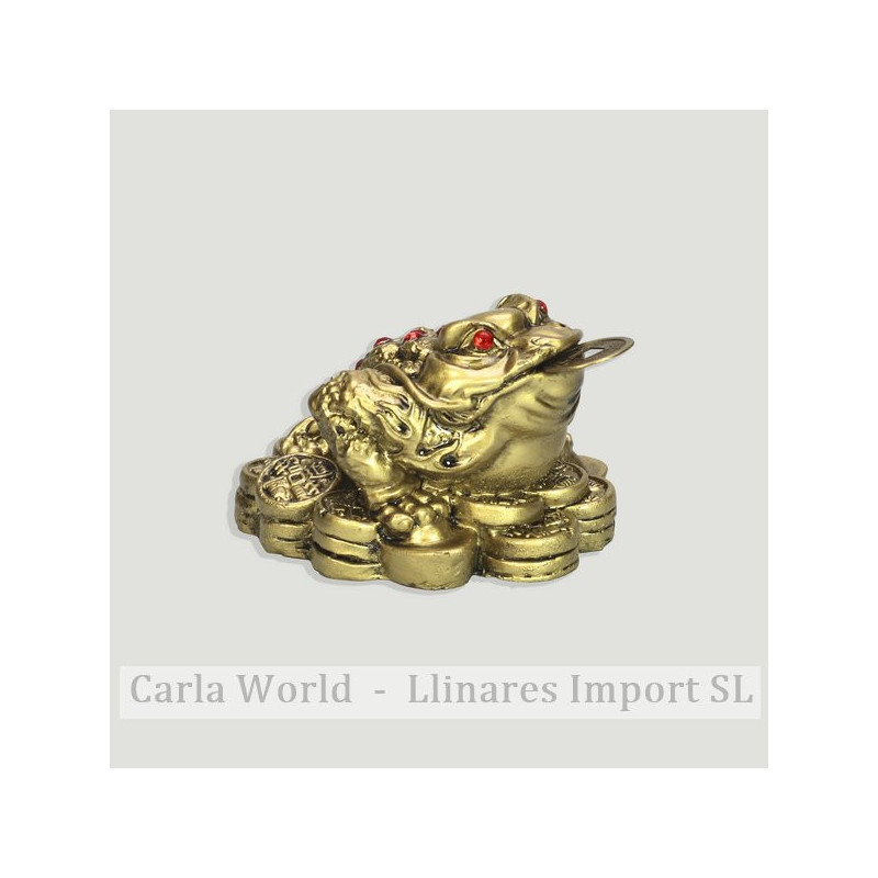 Sapo lunar resina dorado. Abalorios. 8x5cm Sapo lunar resina dorado. Abalorios. 8x5cm