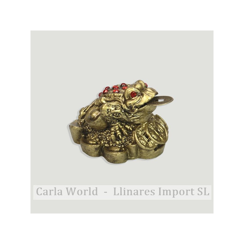 Sapo lunar resina dorado. Abalorios. 5x4cm Sapo lunar resina dorado. Abalorios. 5x4cm