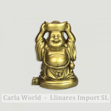 Golden resin Buddha. Smiling sack. 9cm