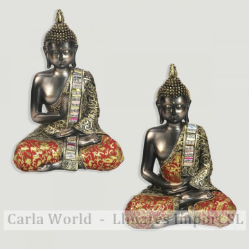 Thai Buddha resin. 2 swirled models. 8x12x26cm