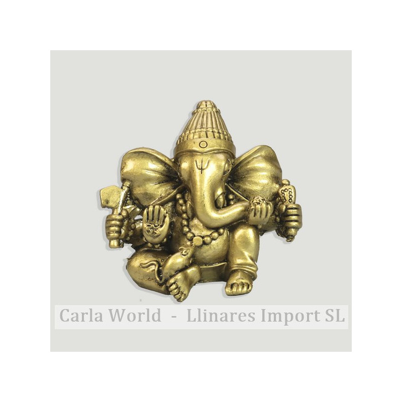 Resina dourada Ganesha. 9,5cm Resina dourada Ganesha. 9,5cm