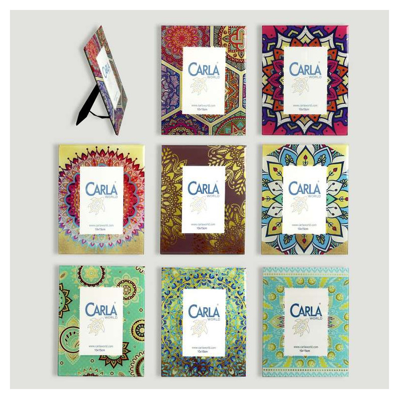 Mandala glass photo holder. Assorted models 17x22cm (Photo: 9x14cm) Mandala glass photo holder. Assorted models 17x22cm (Photo: 9x14cm)