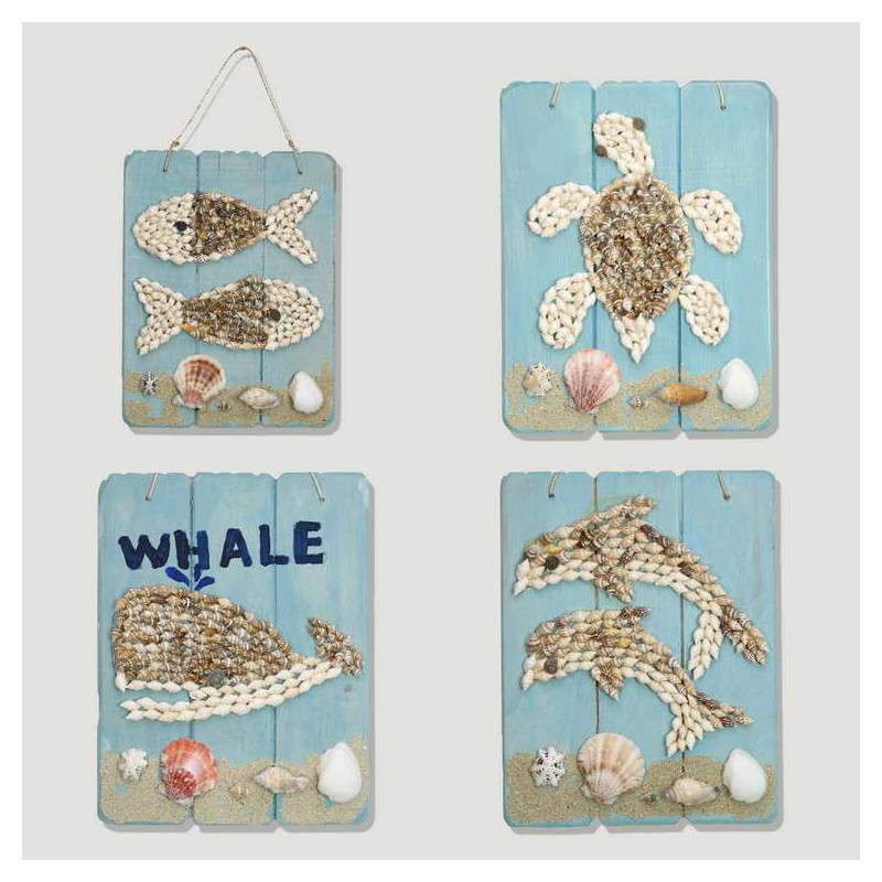 Panel madera y conchas. Modelos surtidos. 17x23cm Panel madera y conchas. Modelos surtidos. 17x23cm