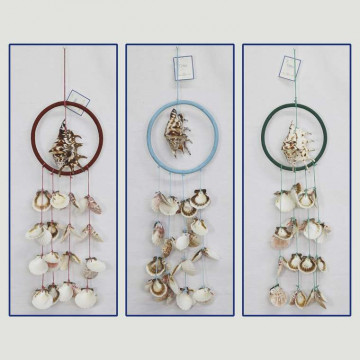 Mobile assorted shells with Lambis in hoop. Assorted 30x45cm