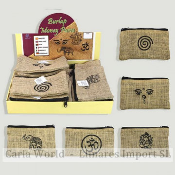 BURLAP MONEY PURSE....