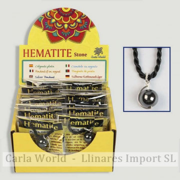 HEMATITE STONE. Colgante meridiano plata hematites. 