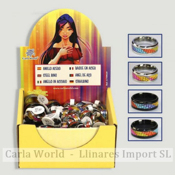 STEEL RING. Ring steel black and silver. Assortments