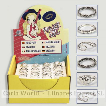 POWER GIRL. Silver Ring. Model 05. Assortments