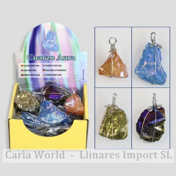 CUARZO AURA. Pendentif cage...