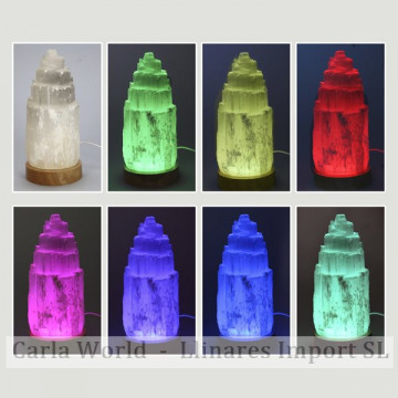 Selenite lamp. Colour change and USB with adapter. 22,5cm