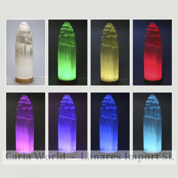 Selenite lamp. Colour change and USB with adapter. 32,5cm