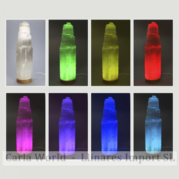 Selenite lamp. Colour change and USB with adapter. 42,5cm