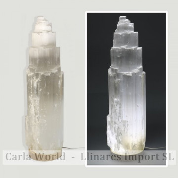 Selenite lamp. White light and USB with adapter. 42cm