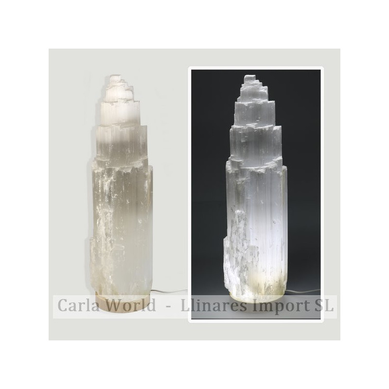 Lâmpada Selenite. Luz branca e USB com adaptador. 42cm Lâmpada Selenite. Luz branca e USB com adaptador. 42cm